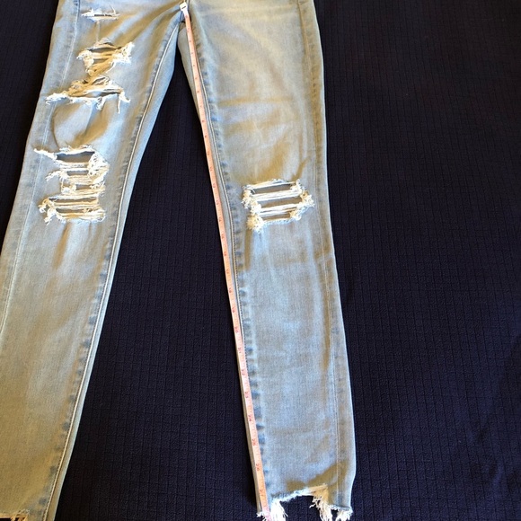 NWT American Eagle Jegging Distressed Jeans Sz 4 (27w) regular low rise stretch - Picture 9 of 9